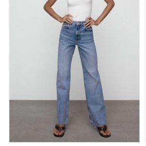 NWT Zara High Rise Wide Leg Full Length Jeans
